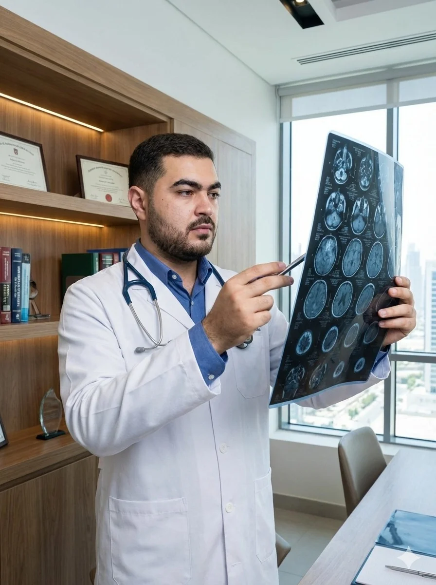 Dr. Machado trabajando